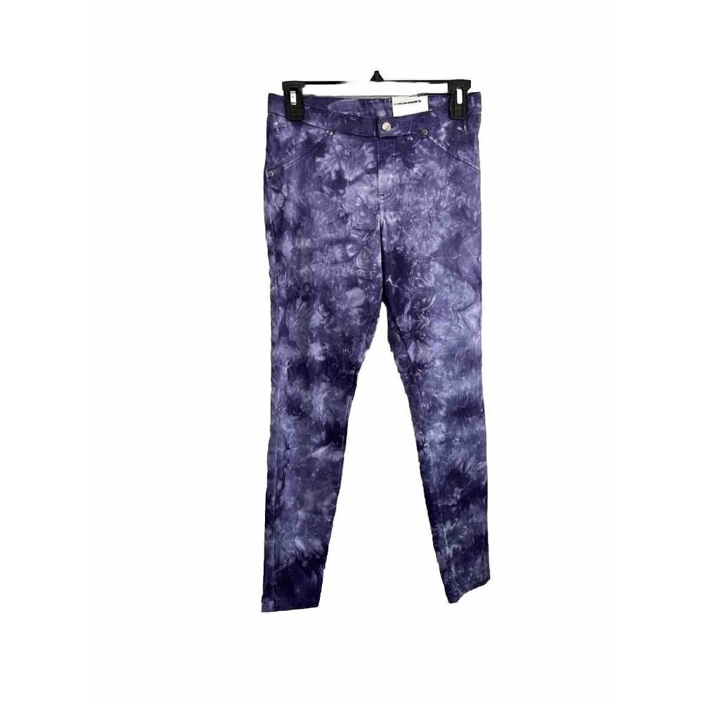 Hue Women’s Tie Dye Denim Skimmer Leggings Pull On Size Small Purple